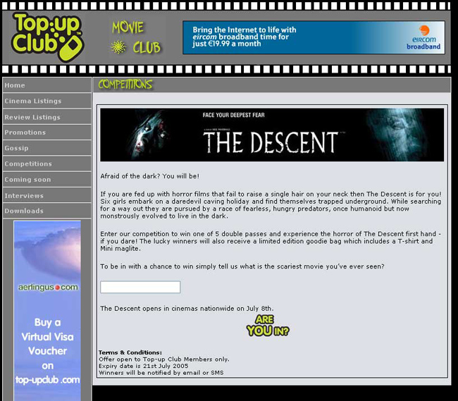 Movie club webdesign