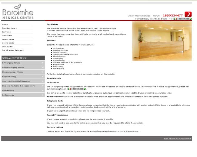 boroimhe medical centre web design work