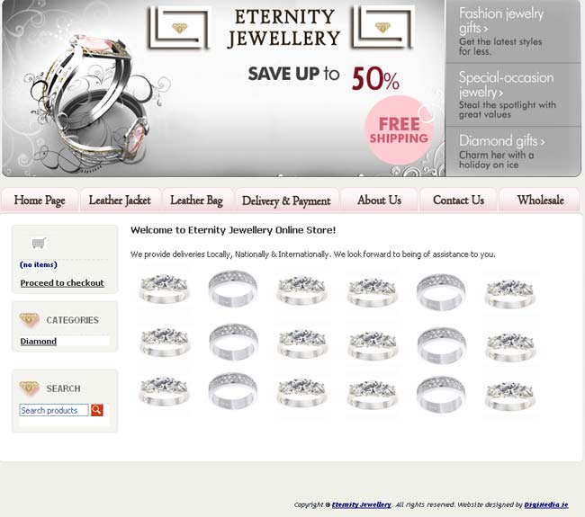 eternity jewellery web design work