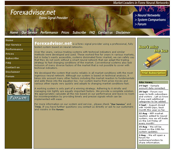 Forex advisor web design work